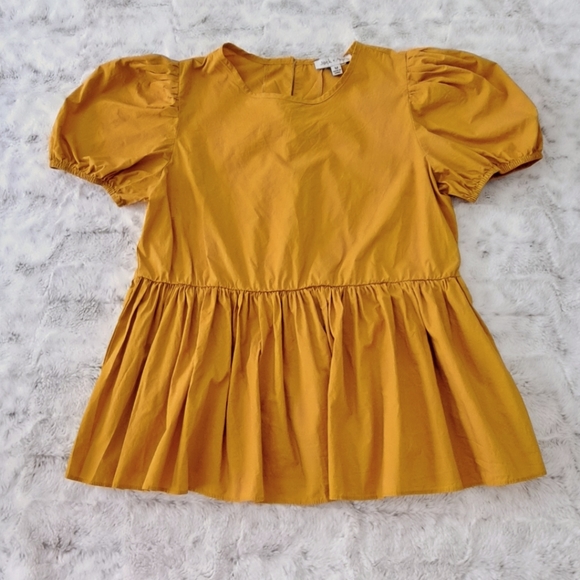 Jack & Avery gold puff skirted shirt. Size M. - Picture 1 of 6